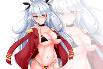 draw echi, nsfw, sfw anime style fanart illustration