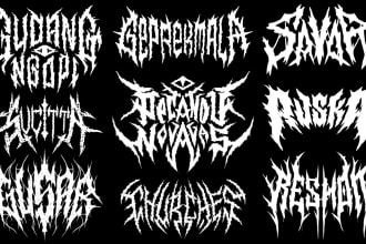 draw a death metal band logo use photoshop