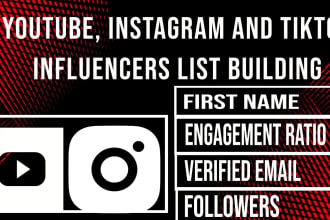 find the best youtube, instagram and tiktok influencers for influencer marketing