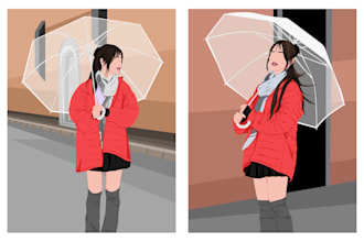 create flat illustration portrait from your photo