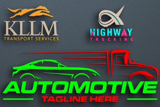 design trucking transport logistics auto delivery and towing truck logo