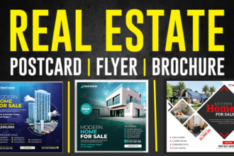 design professional real estate postcard, flyer, or brochure in canva