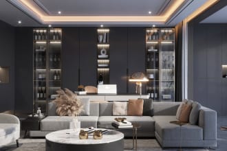 do 3d interior rendering for your home space, livingroom, kitchen, bathroom