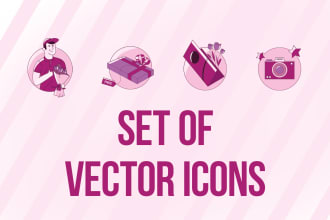 draw six vector icons