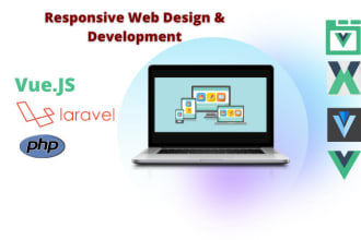 do web design and development by vue js, vuex, flask