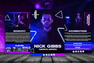 do professional artist press kit,media kit,epk,speaker one sheet