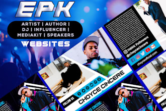 design develop artist website epk sheet, press kit,media kit