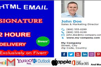 create clickable html email signature