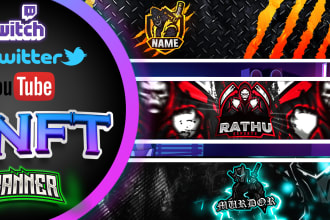 design twitter youtube twitch nft facebook anime banner discord