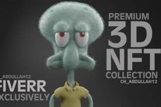 create 3d nft art character , 3d nft 10k collection