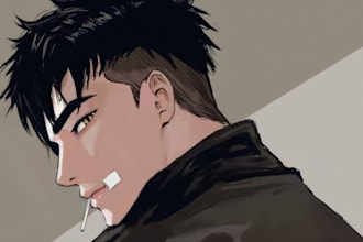 draw anime and cartoon style portrait