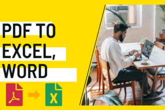 convert PDF to excel or csv, pdf to word and image to excel, word