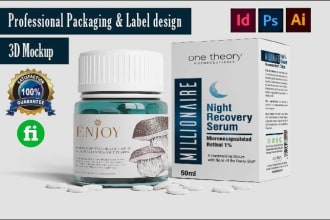 create amazing product box packaging and cbd label design with 3d mockup