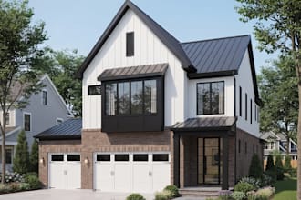 create a 3d house model, floor plan and realistic renders