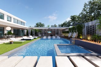 create 3d model and render exterior, interior, 3d floor plan