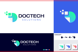 create ab minimalist tech logo design