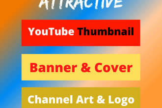 do youtube thumbnail, channel art and channel logo design