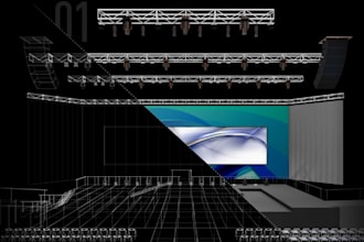 prepare av technological project with audio and light simulation