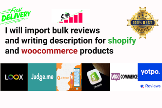 import bulk review to shopify and woocommerce store