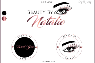 make hair,eyelash fashion,beauty salon,and cosmetics logo