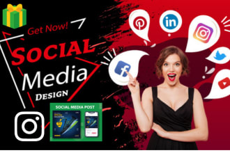 design instagram carousel, facebook, giveaway posts and banner ads