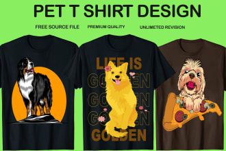 create amazing custom pet t shirt design like dog and cat
