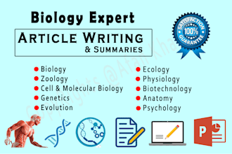 help in writing articles related to molecular biology, ecology, and genetics