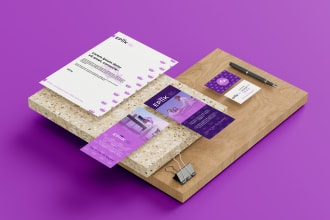 design 3 mininimal business logo with 3d mock up visuals