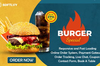 build a restaurant, cafe or bakery website with online order system