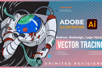 redraw your existing logo or image as high resolution vector