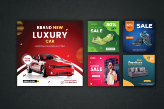 design social media poster, product banner, food poster, advertising, media kit