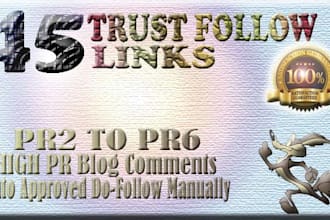 do 45 manual trust follow do follow backlinks
