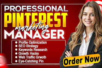 be your pinterest marketing manager to grow website traffic