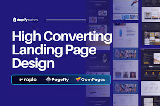 design or clone shopify landing page with replo, pagefly, or gempages