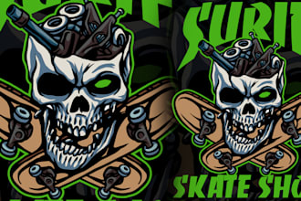 skateboard logo illustration design
