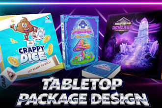 design a pro level tabletop game box and packaging template