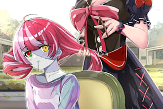 draw anime fanart and original character for you