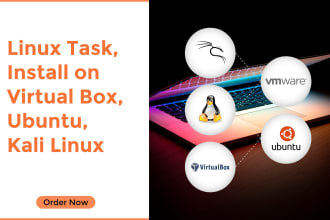 do linux task, install on virtual box, ubuntu,linux