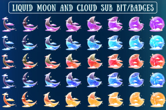 send you these liquid moon and cloudy twitch sub badges