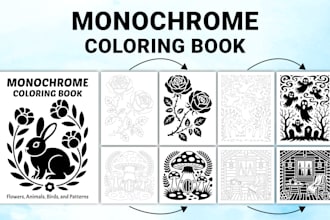 create custom monochrome coloring book monochrome coloring page for amazon KDP
