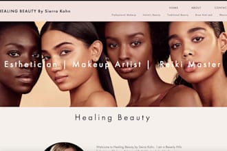design beauty website, salon website, cosmetic, spa website