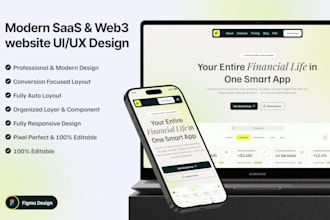 modern saas and web3 website uiux design in figma