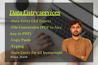 be your reliable data entry operator