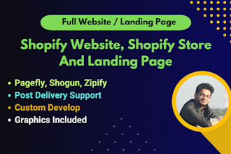 setup shopify website, store or landing page
