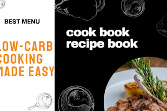 write healthy recipes, cookbook design, meal plan, cookbook and food blog