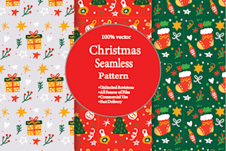 design christmas seamless pattern and wrapping paper