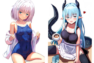 draw original anime character, fan art nsfw sfw