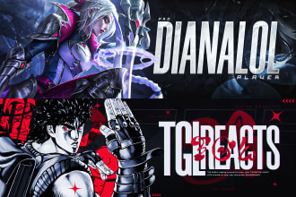 design a twitch banner, twitter header, facebook banner