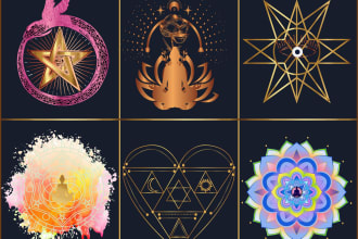 design unique watercolor spiritual sacred geometry logo