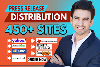 do professional press release distribution on 450 sites, publish press release